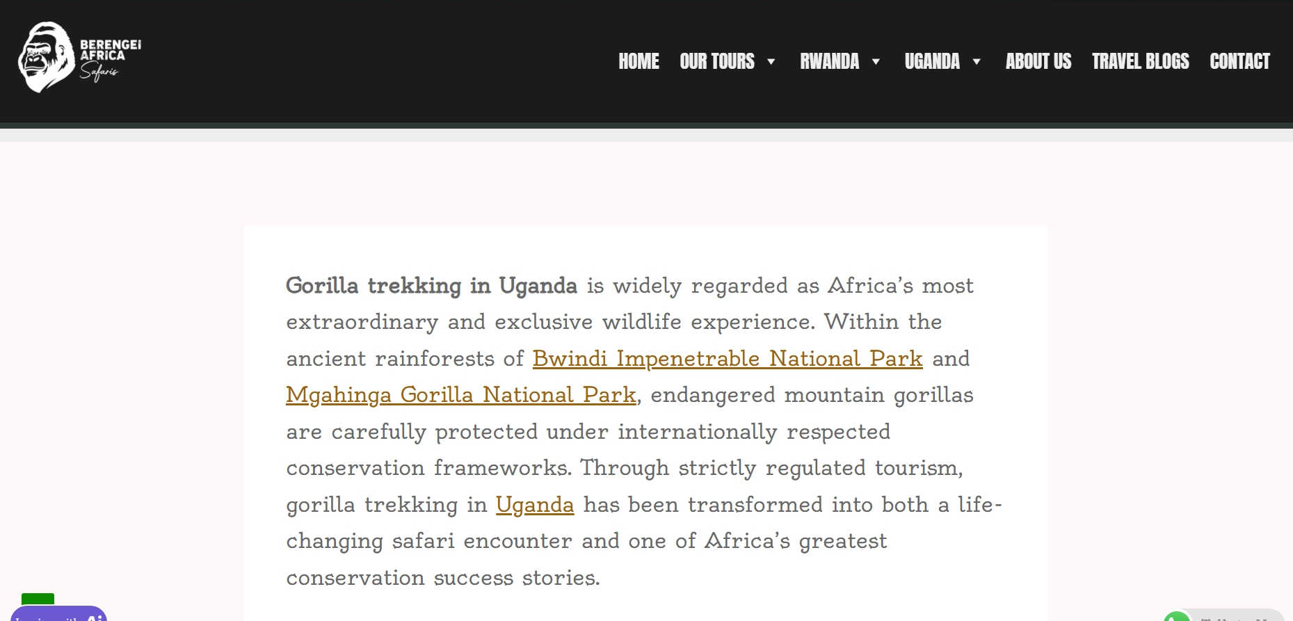 image got from berengei Africa tours site